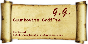 Gyurkovits Gréta névjegykártya